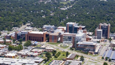 Aerial photo of the University of Arkansas for Medical Sciences